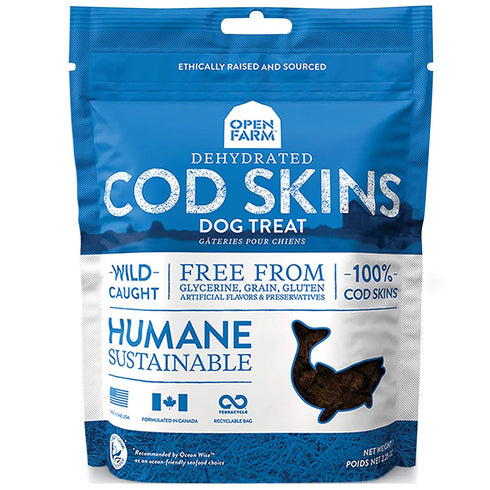 Open Farm Dehydrated Cod Skin Treats for Dogs 2.25oz - Poudre Pet and Feed Supply